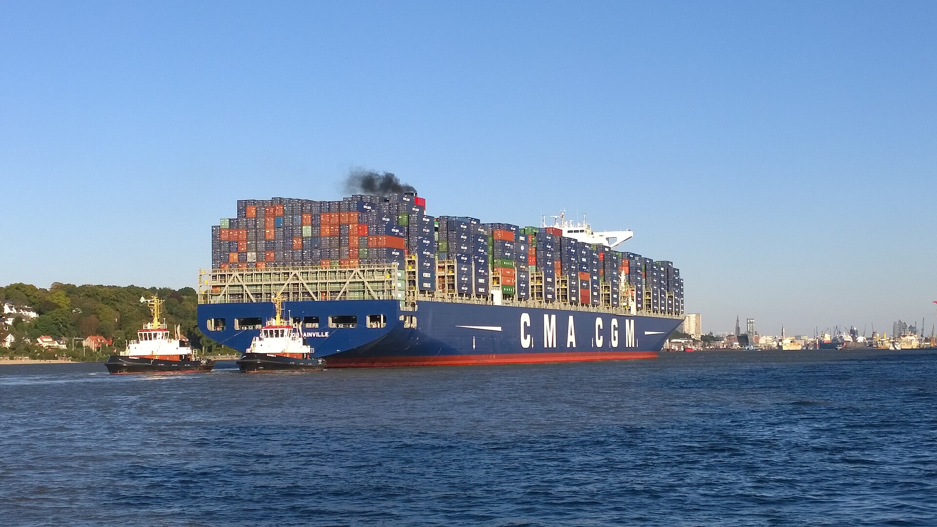 Imagem de referência de CMA CGM Bougainville, descrito nos dados abertos como navio porta-contentores