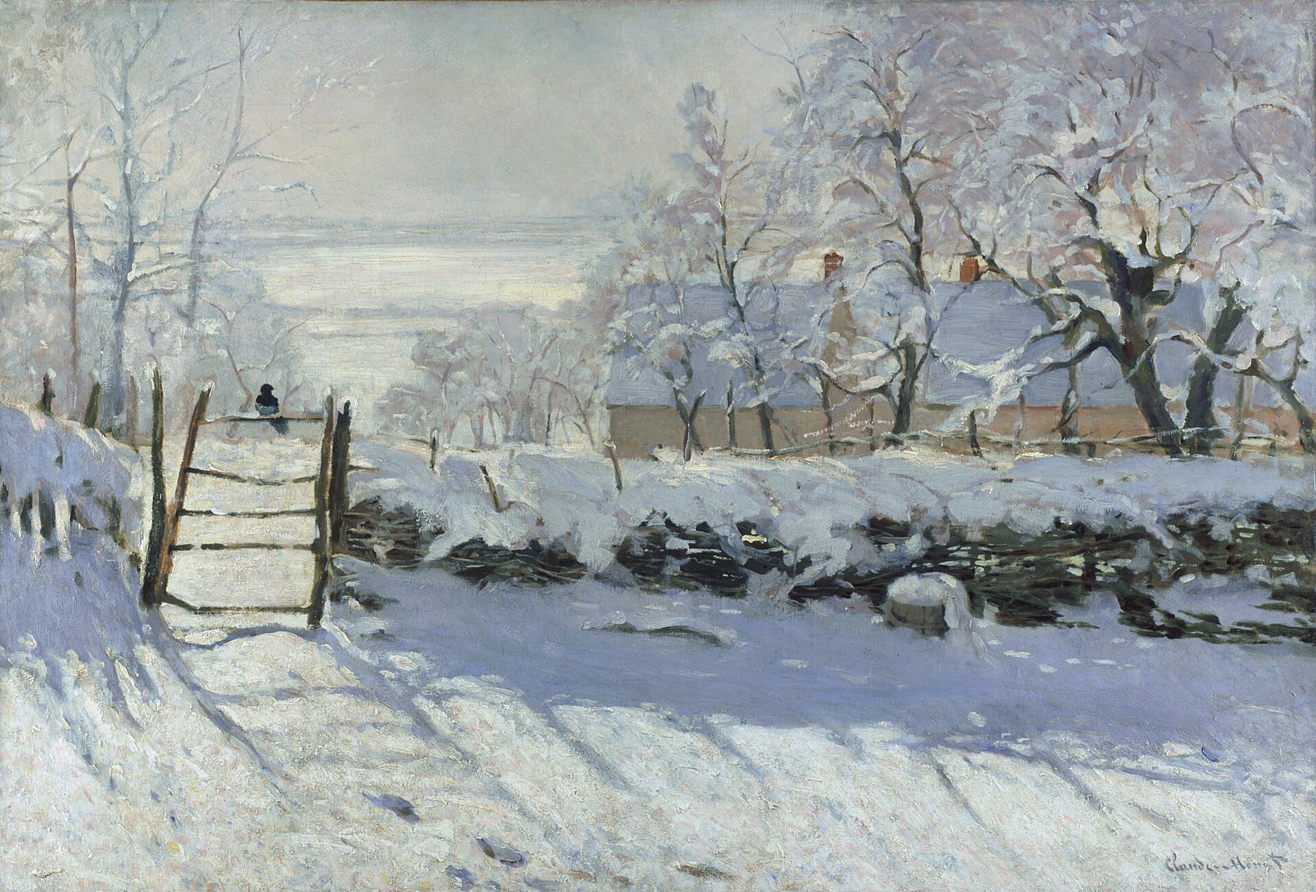 Imagem de referência de A Pega, descrito nos dados abertos como pintura de Claude Monet