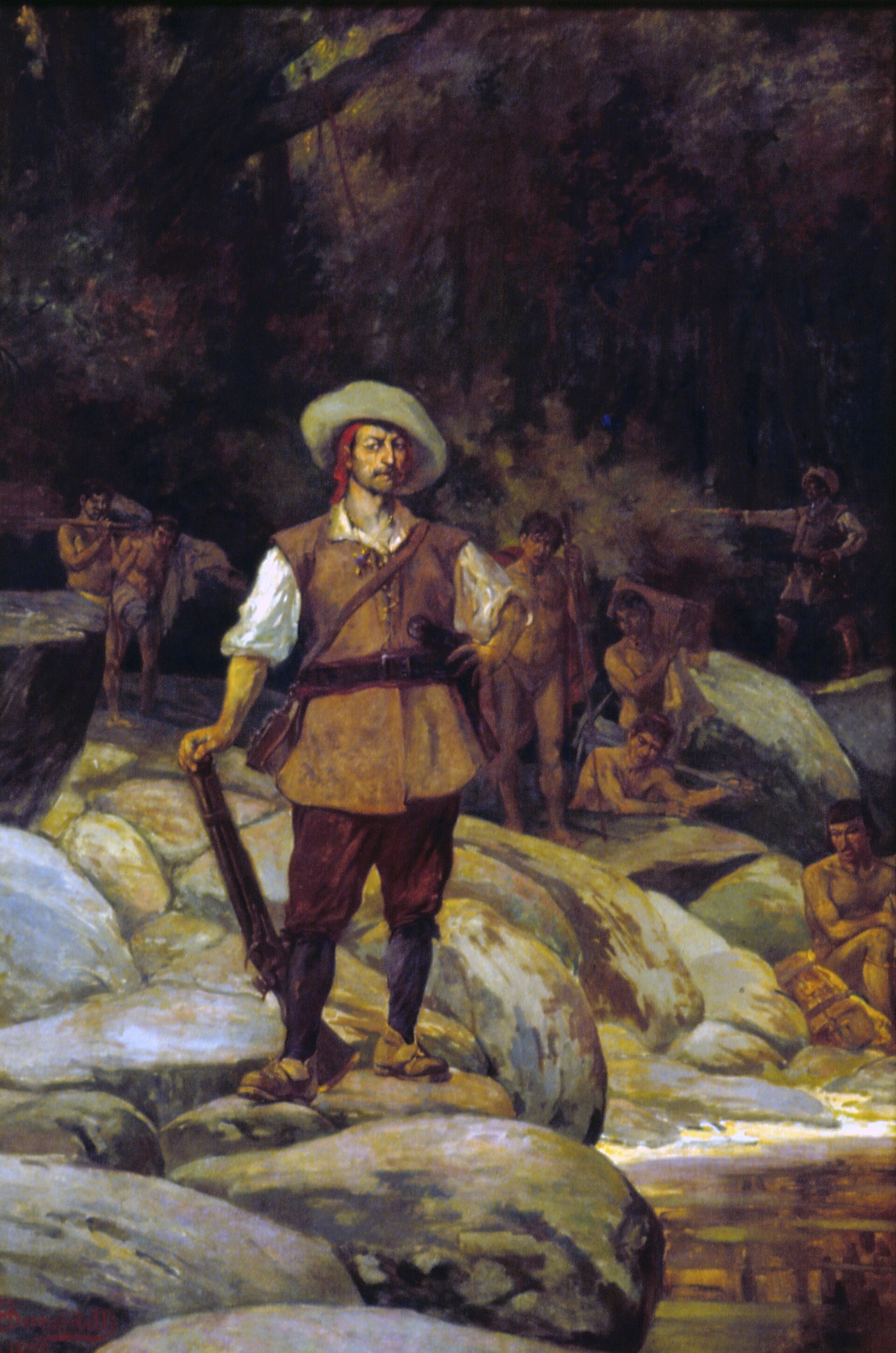 Imagem de referência de Ciclo da caça ao índio, descrito nos dados abertos como pintura de Henrique Bernardelli