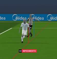 Gol do Grêmio contra o Botafogo foi anulado pela tecnologia o impedimento semiautomático Foto: Reprodução/Sportv