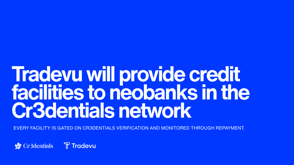 Tradevu e Cr3dentials lançam programa de crédito para neobancos, com linhas de até US$ 200.000