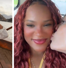 Rebeca Andrade e Gisele são vistas usando anéis iguais em passeio de barco Foto: Reprodução