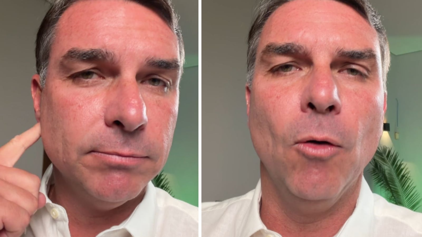 Flávio Bolsonaro reclamou da ausência de áudio nas redes sociais Reprodução/Campanha Flávio Bolsonaro - 12.10.2026