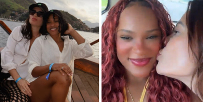 Rebeca Andrade e Gisele são vistas usando anéis iguais em passeio de barco Foto: Reprodução